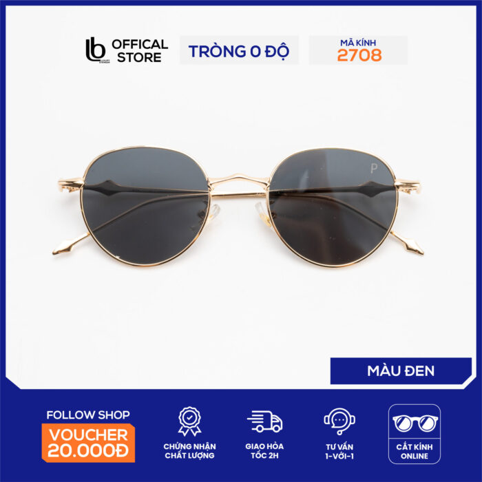 Kính mát nữ LB Eyewear 2708 kính râm tròn chống tia UV thời trang, chống nắng chói, chất liệu nhựa cứng cáp - Mắt Kính Sài Gòn - mắt kính sài gòn