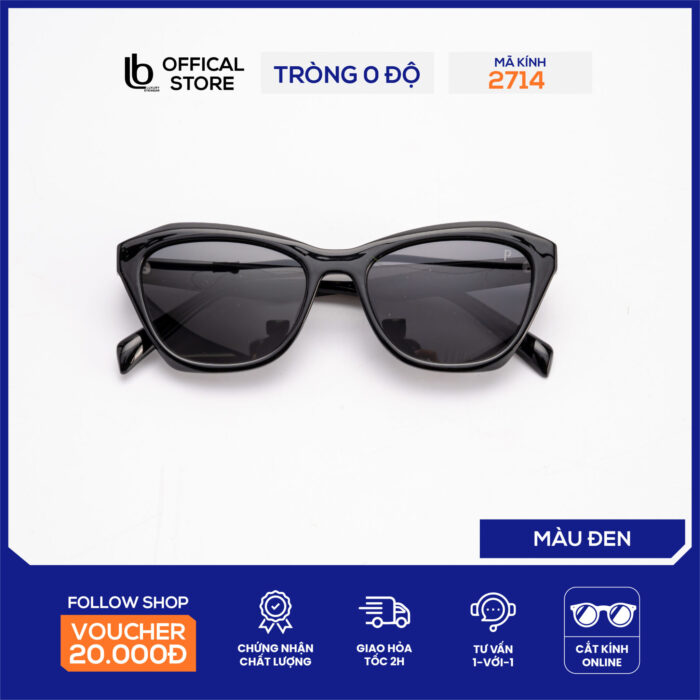 Kính thời trang nữ LB Eyewear 2714 kính gọng vuông chất liệu nhựa cao cấp, chống tia UV, chống nắng chói - Mắt Kính Sài Gòn - mắt kính sài gòn