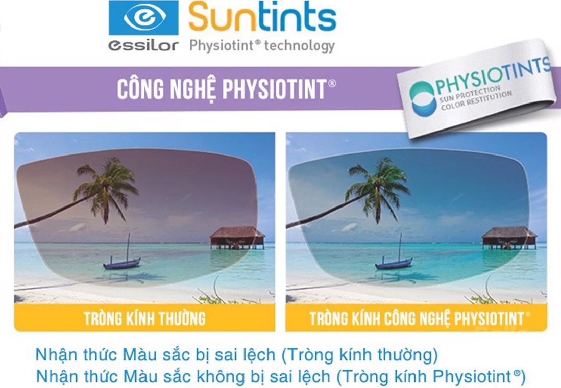 Tròng kính Essilor Suntints kính đơn tròng nhuộm màu có sẵn tại LAB Việt Nam