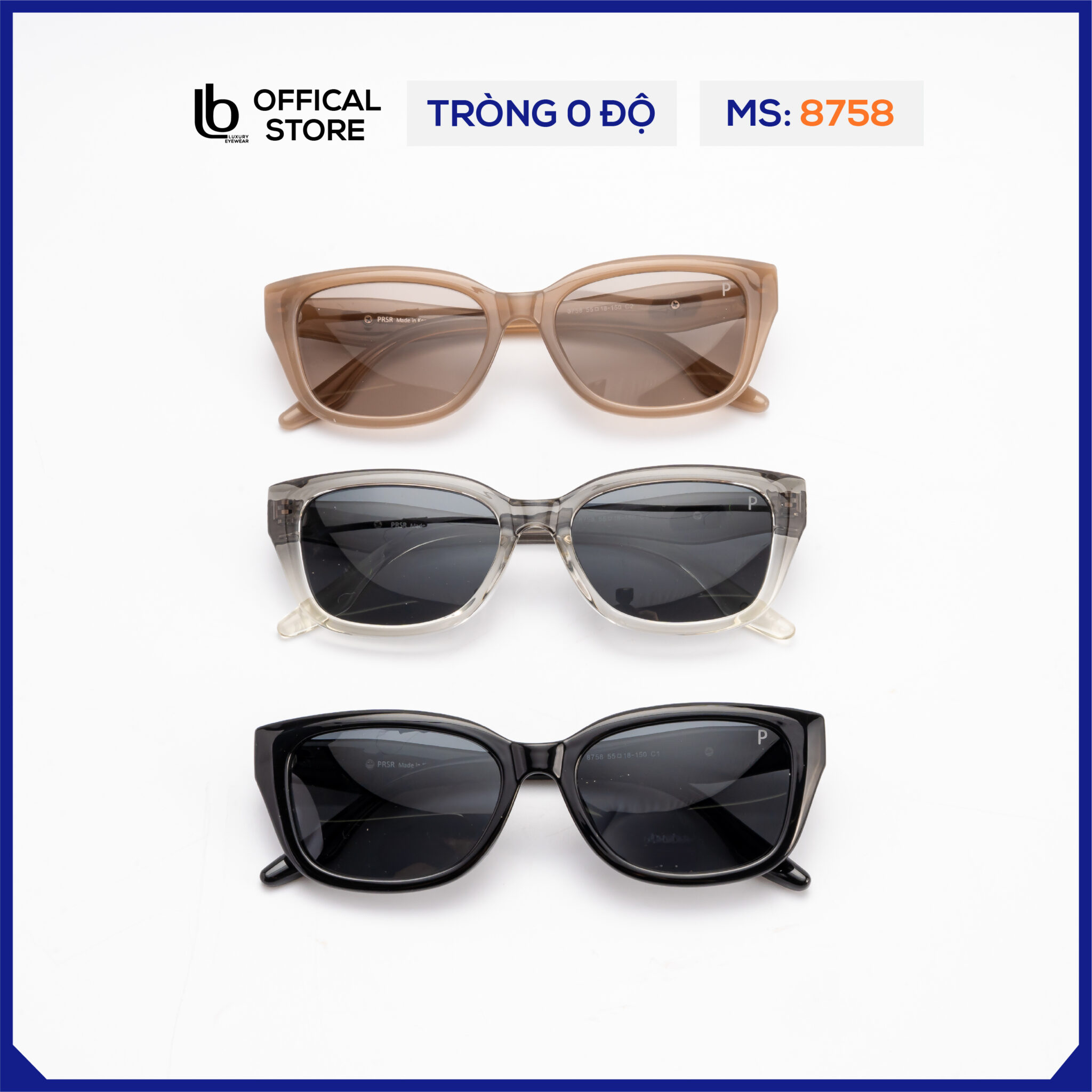 Kính mát nữ LB Eyewear 8758 kính râm chống tia UV thời trang, dáng tròn phù hợp nhiều khuôn mặt