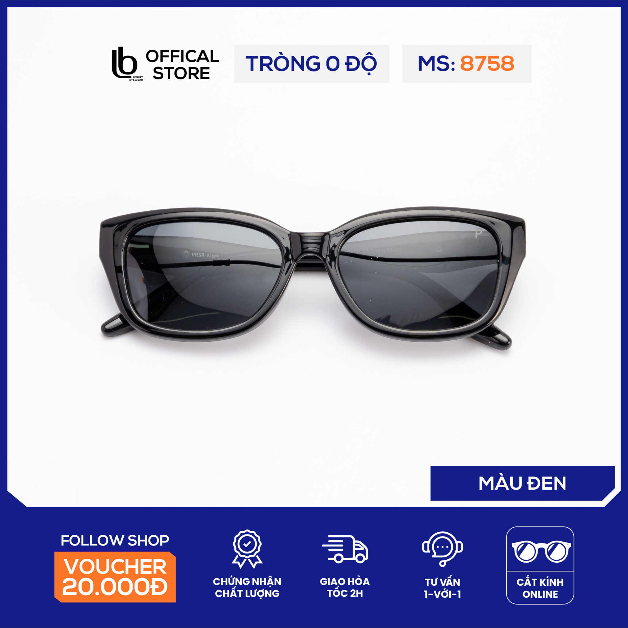 Kính mát nữ LB Eyewear 8758 kính râm chống tia UV thời trang, dáng tròn phù hợp nhiều khuôn mặt