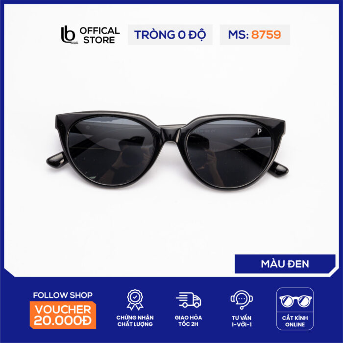 Kính mát nữ LB Eyewear 8759 kính râm chống tia UV thời trang, dáng tròn phù hợp nhiều khuôn mặt, chất liệu nhựa cao cấp - Mắt Kính Sài Gòn - mắt kính sài gòn
