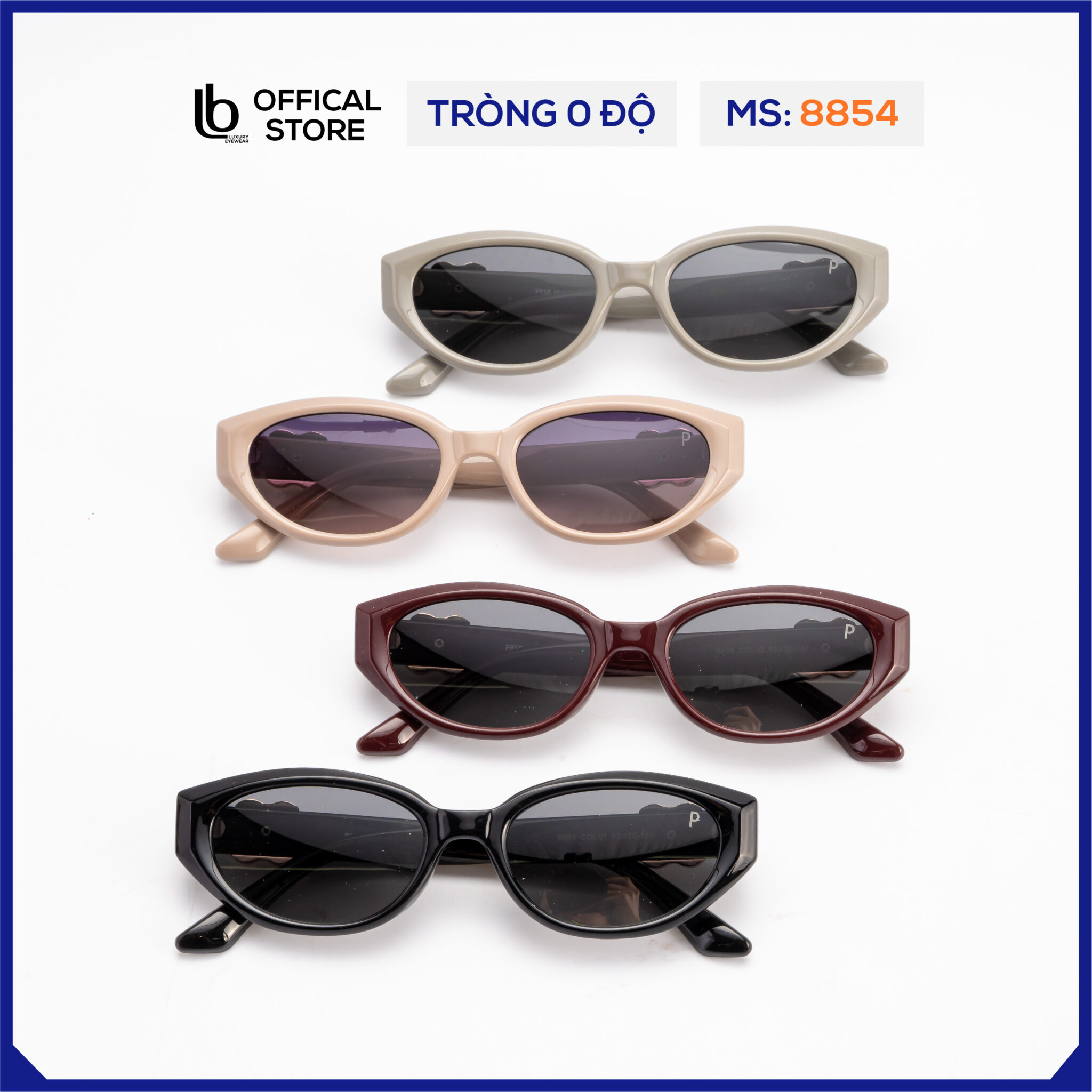 Kính râm nam nữ LB Eyewear 8855 gọng kính phi công chất liệu kim loại, chống tia UV, chống nắng