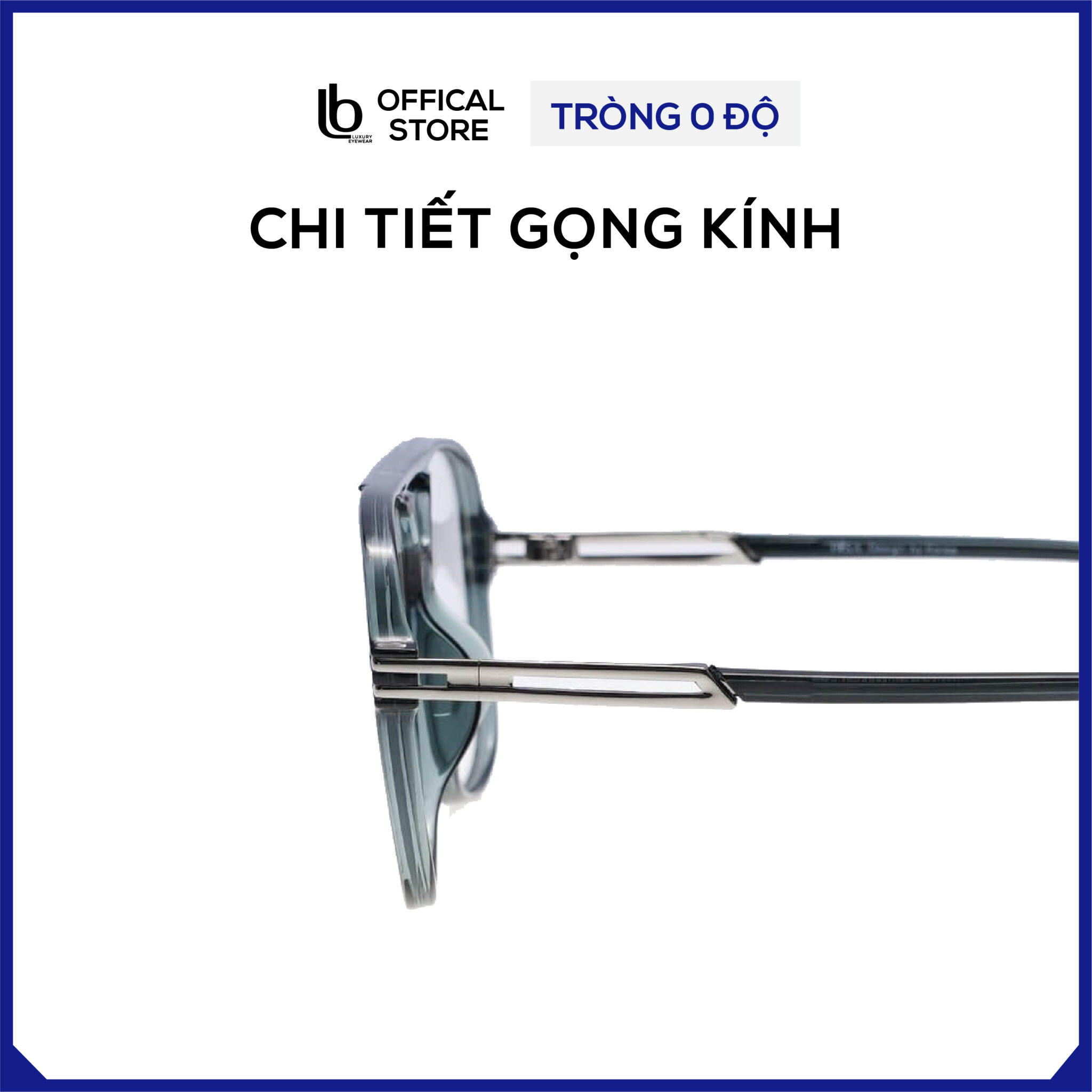 Kính phi công LB Eyewear H00262 kính giả cận nam nữ thời trang chất liệu nhựa, form vừa khuôn mặt châu Á