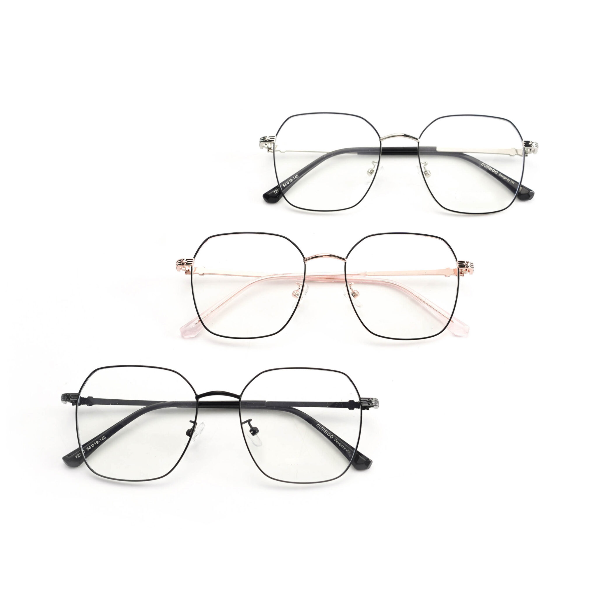 Gọng kính đa giác LB Eyewear 72857 kính thời trang nam nữ chất liệu kim loại, phù hợp khuôn mặt tròn, oval