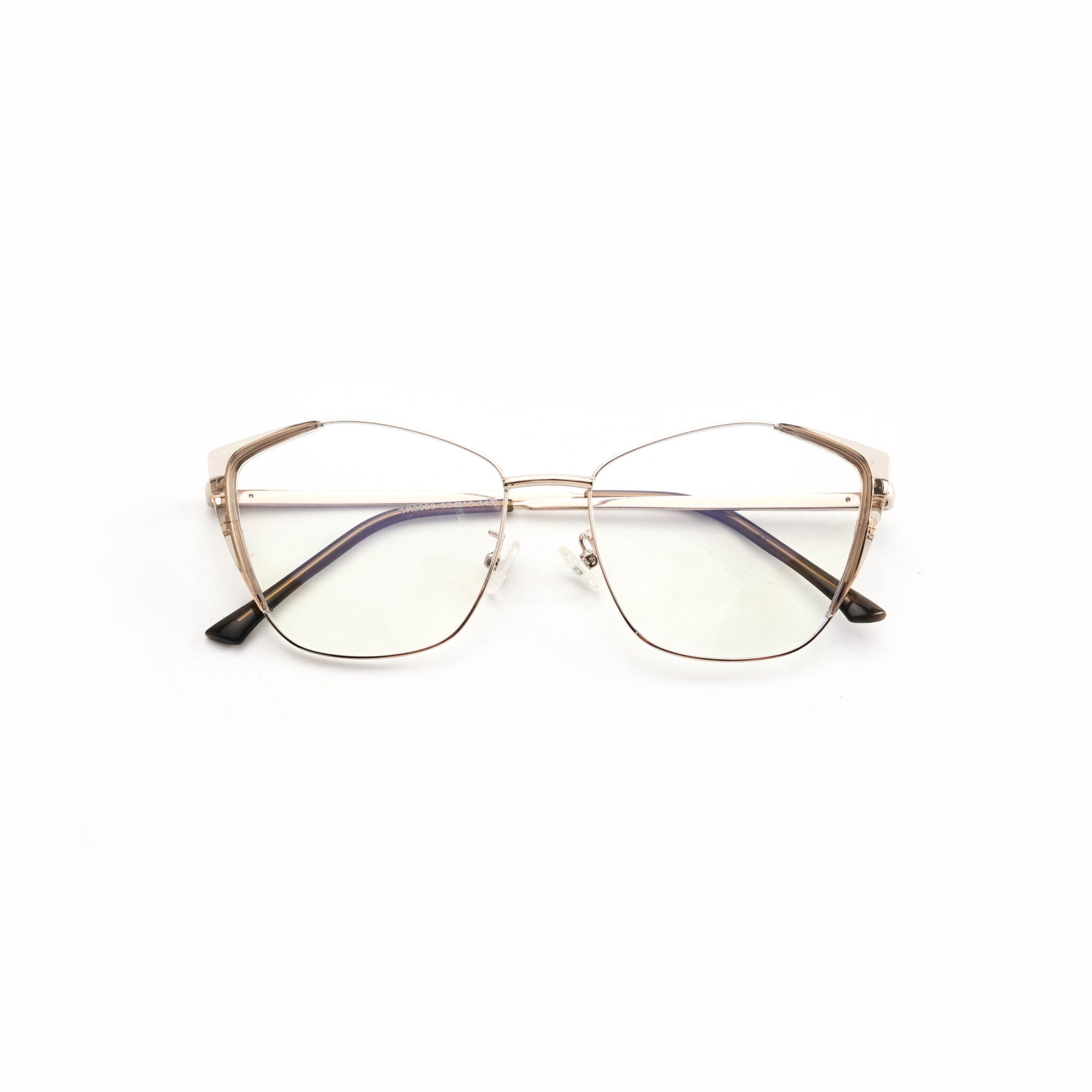 Kính mắt mèo form to LB Eyewear 3009 kính gọng kim loại giả cận nam nữ thời trang, chống tia UV, kiểu dáng sang trọng