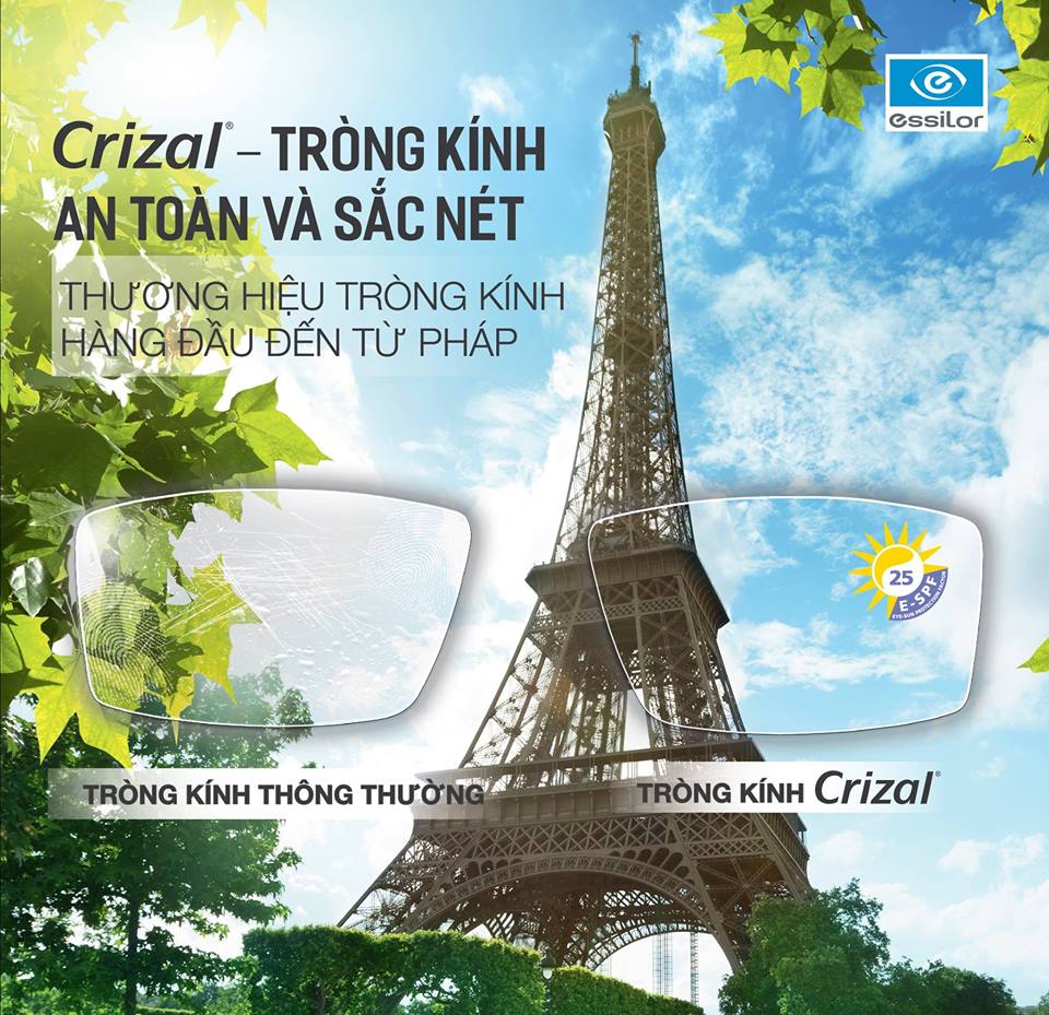 Tròng kính Essilor Crizal Prevencia kính đơn tròng sẵn ngăn ánh sáng xanh và tia UV vượt trội