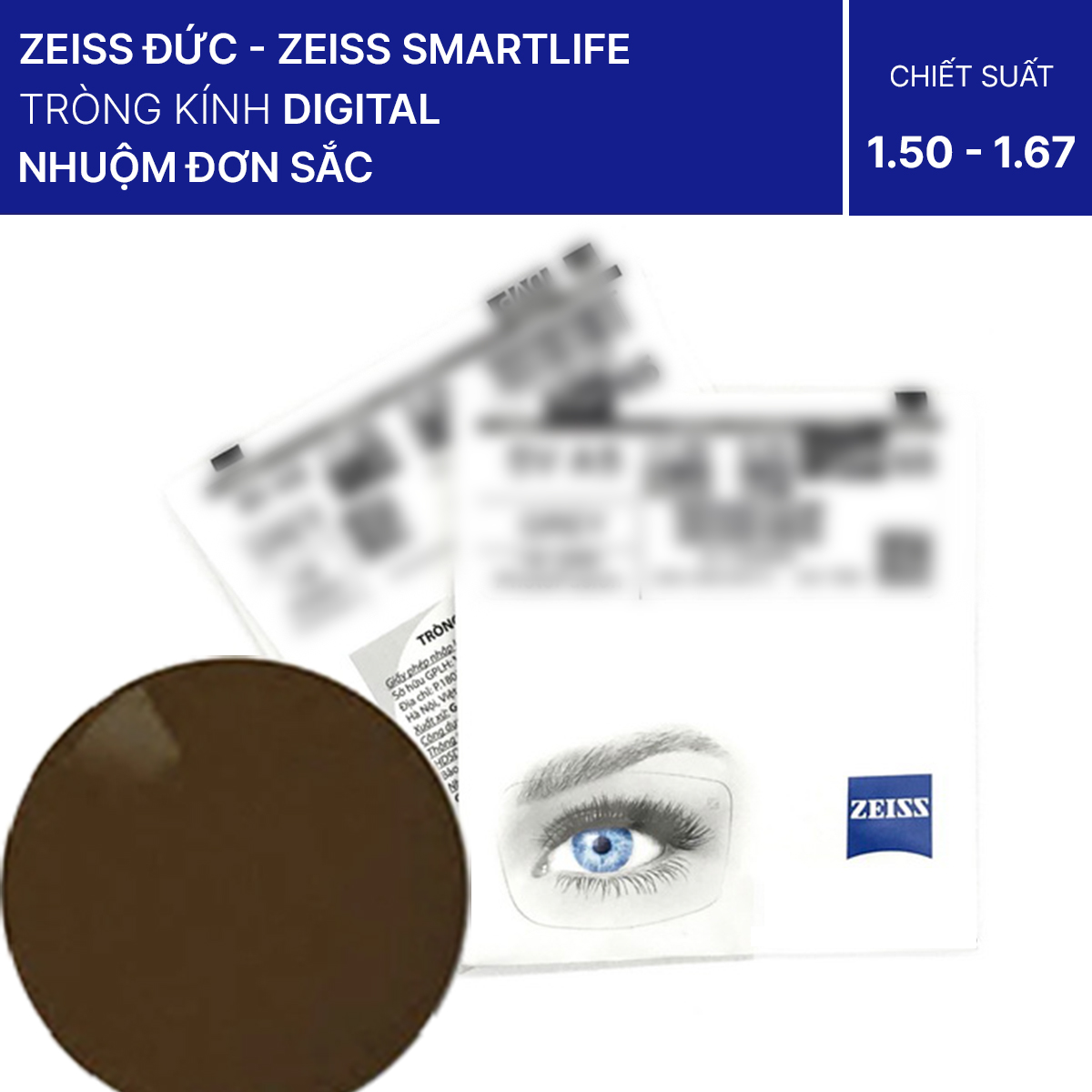 Tròng Kính ZEISS SMARTLIFE DIGITAL Tròng Nhuộm Đơn Sắc DuraVision Platinum UV, AntiVirus Platinum UV, Flash, Sun