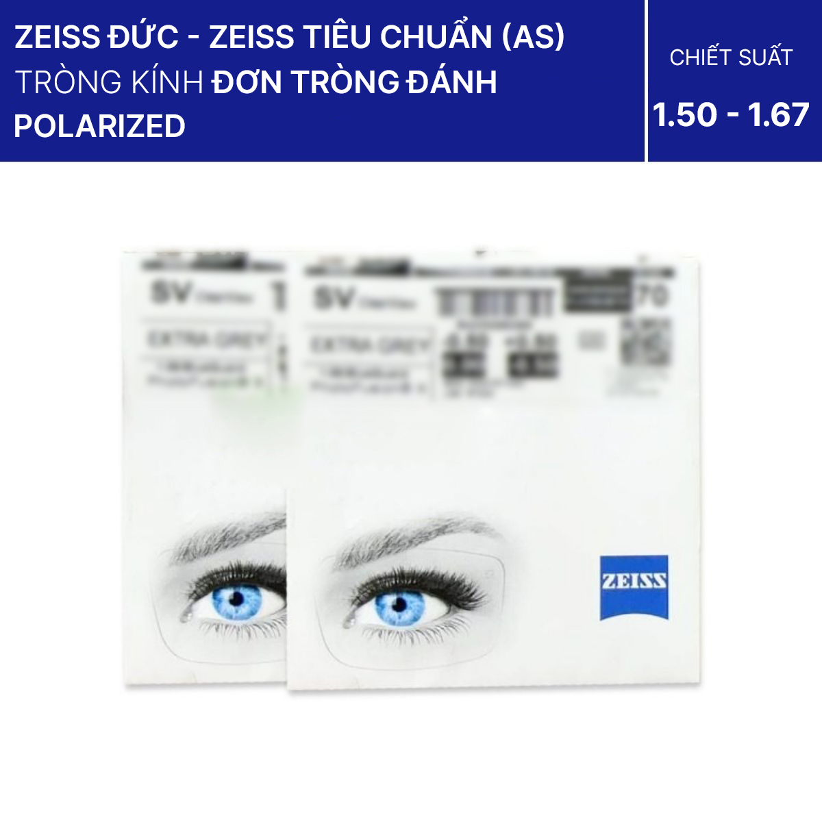 Kính Đơn Tròng Đánh Polarized 6 Màu ZEISS DuraVision Platinum UV, Sun Tiêu chuẩn (AS)