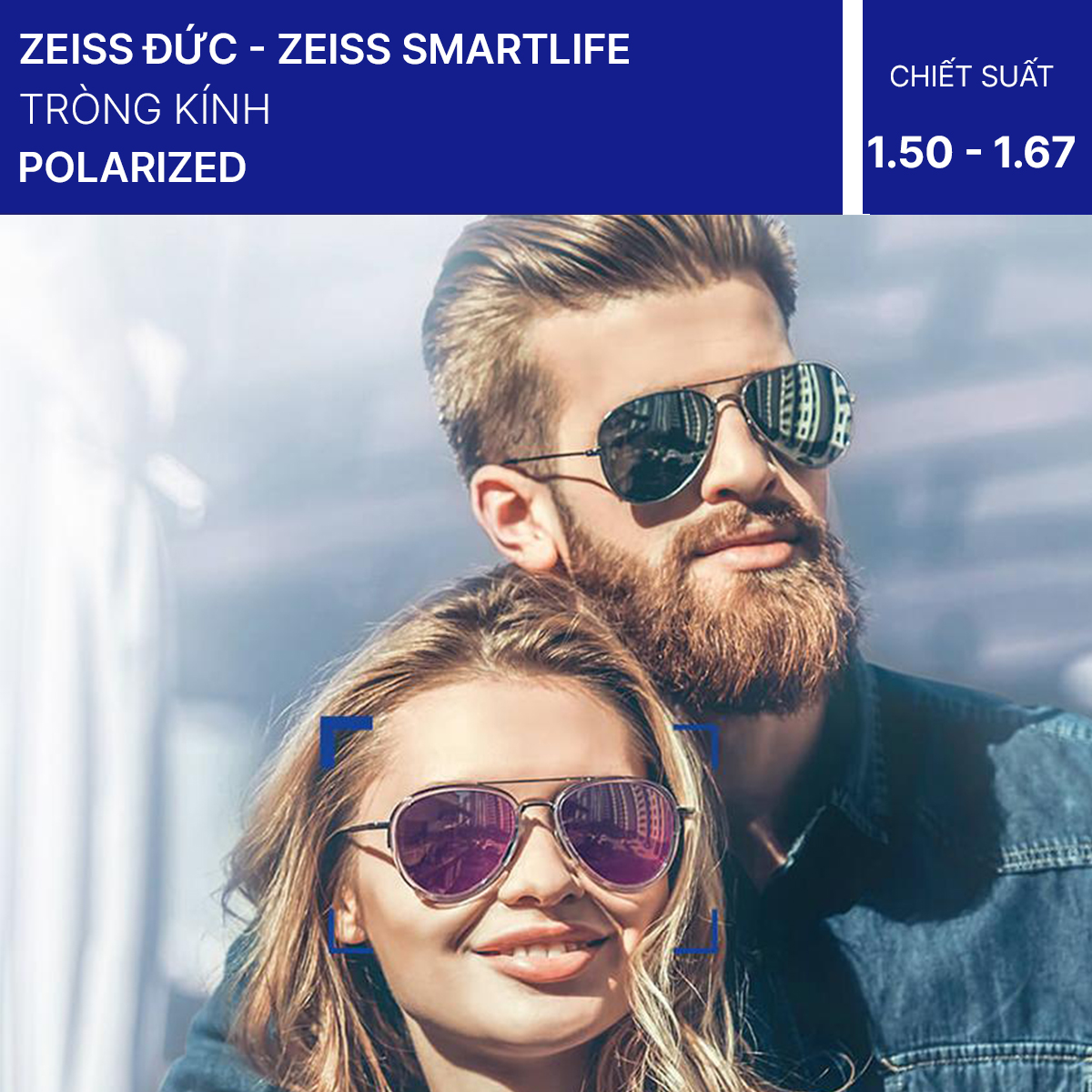 Kính Đơn Tròng ZEISS Smartlife Polarized 6 Màu DuraVision® Platinum UV, Sun